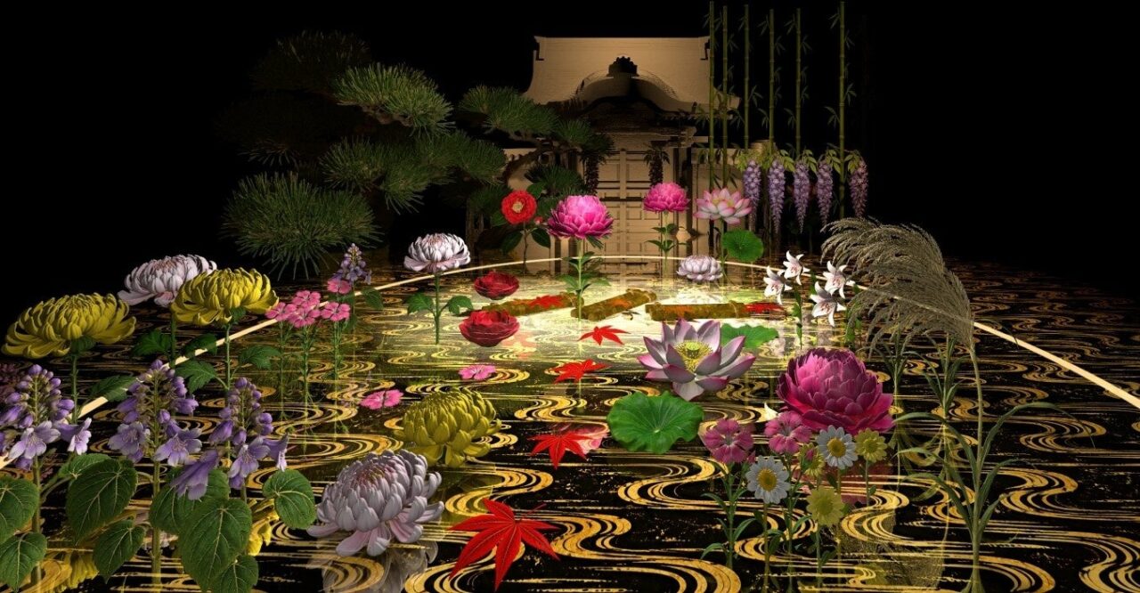 プロジェクションマッピング「KODAI-JI～桃山繚乱～」の製作中のイメージ